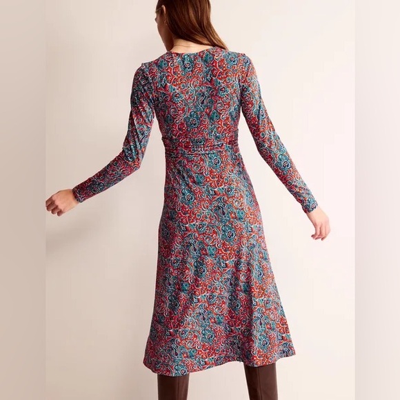 Boden Elodie Empire Midi Dress in Fiesta Orange - Picture 4 of 4